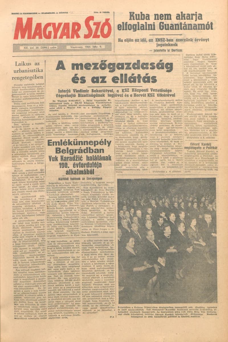 Magyar Szó, 21. évf. 1964. február 9. 39. sz. 1–24. oldal