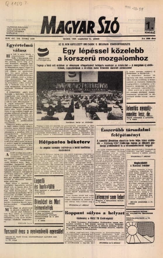 Magyar Szó, 46. évf. 1989. szeptember 8. 246. sz. 1–20. oldal