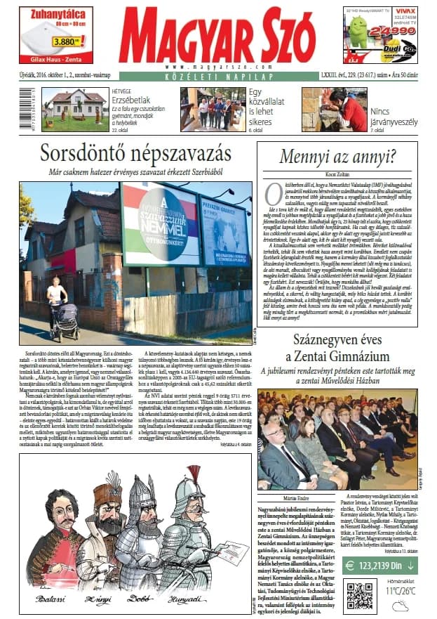 Magyar Szó, 73. évf. 2016. október 1. – 2. 229. sz. 1–44. oldal