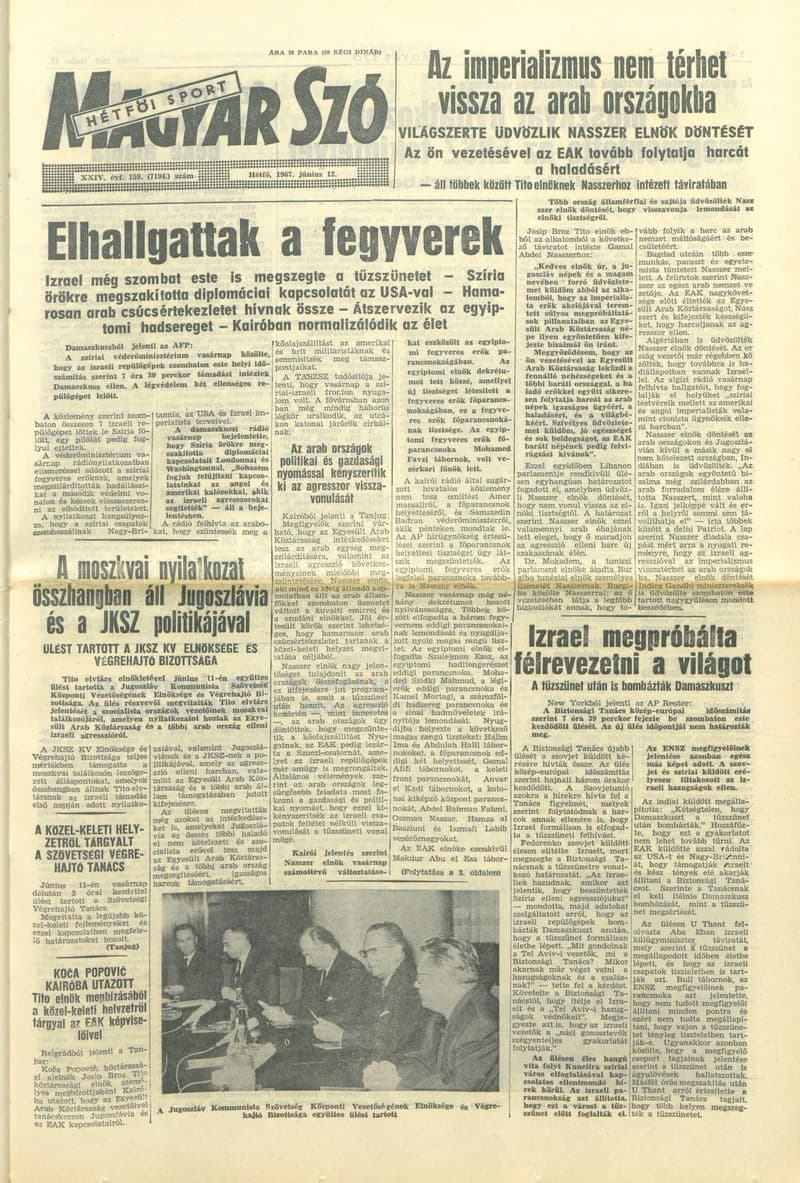 Magyar Szó, 24. évf. 1967. június 12. 159. sz. 1–14. oldal