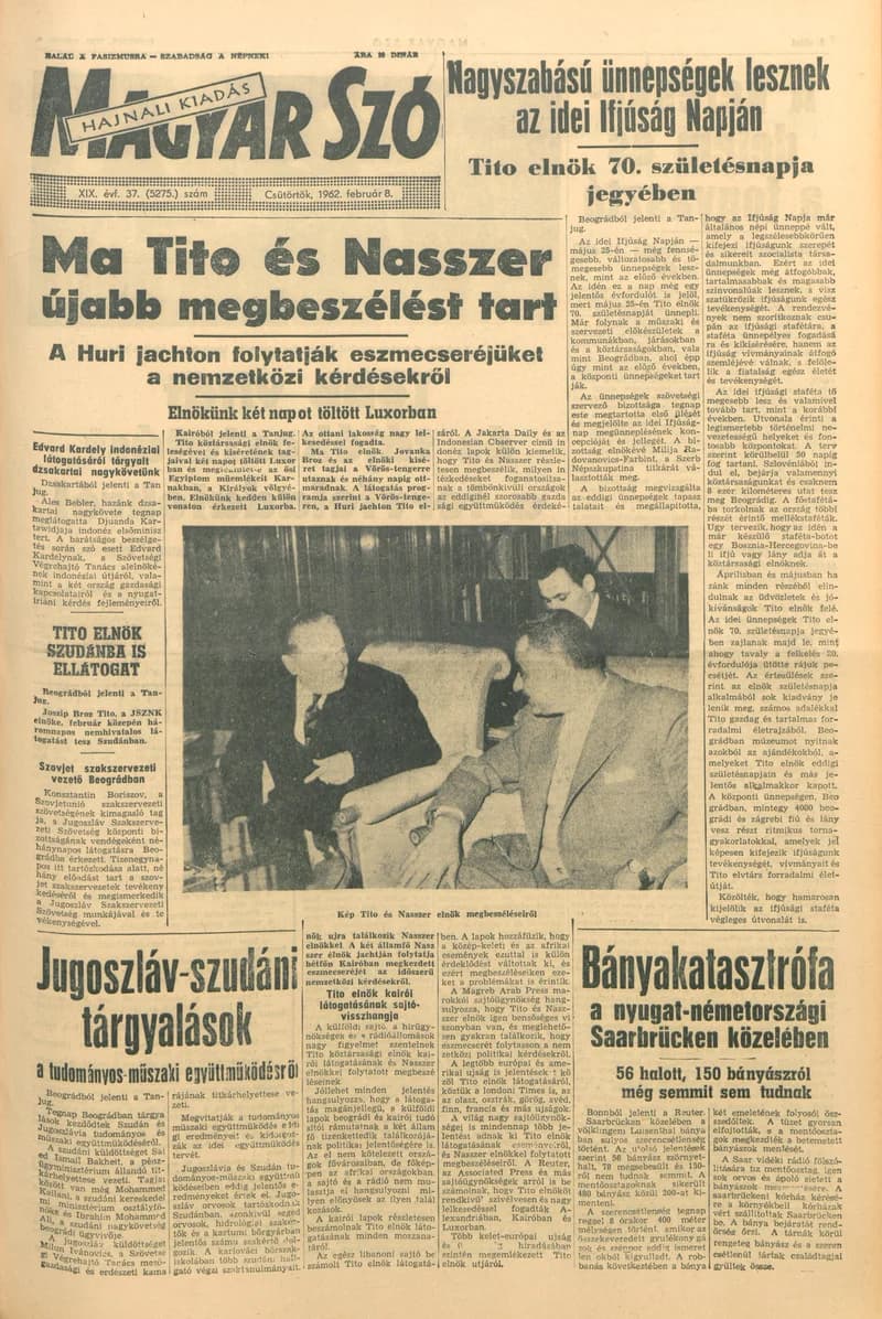 Magyar Szó, 19. évf. 1962. február 8. 37. sz. 1–16. oldal