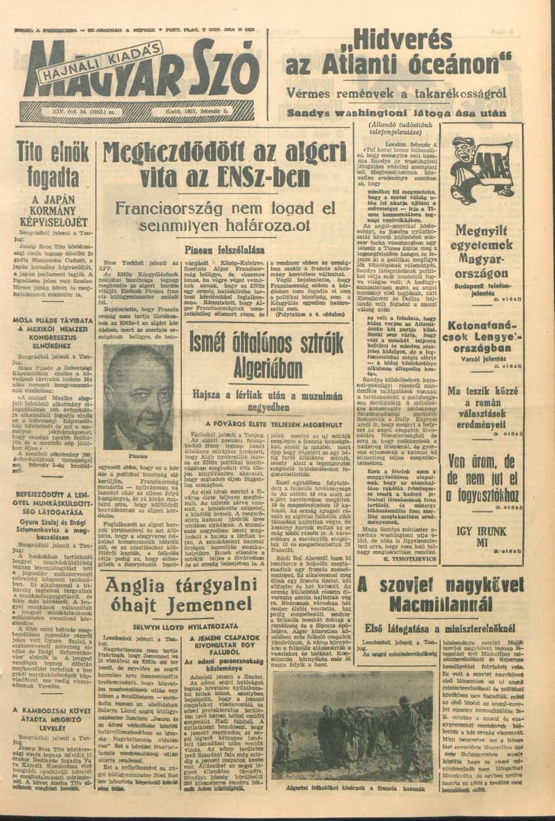 Magyar Szó, 14. évf. 1957. február 5. 34. sz. 1–12. oldal