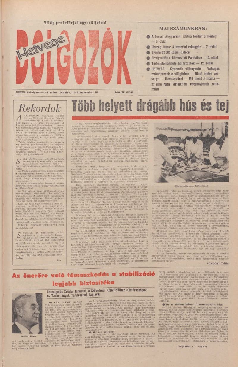 Dolgozók, 37. évf. 1983. november 10. 45. sz.