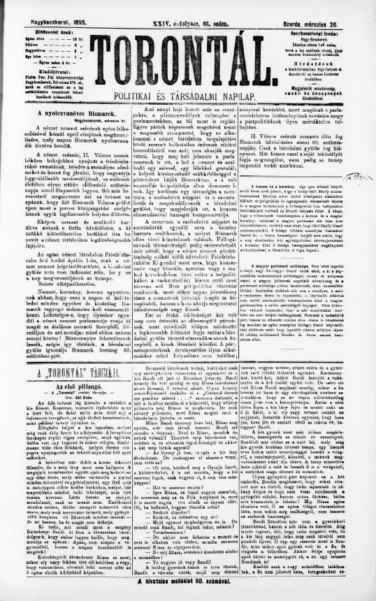 Torontál, 24. évf. 1895. március 20. 66. sz.