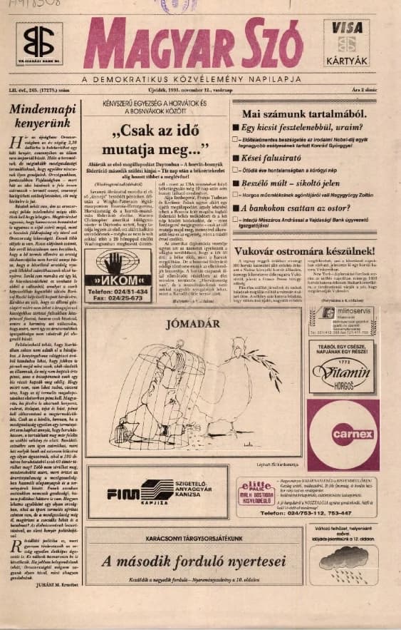 Magyar Szó, 52. évf. 1995. november 12. 265. sz. 1–24. oldal
