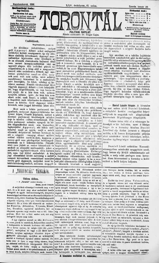 Torontál, 25. évf. 1896. január 22. 17. sz.