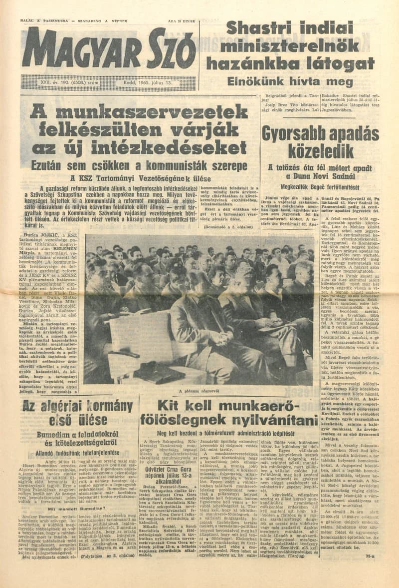 Magyar Szó, 22. évf. 1965. július 13. 190. sz. 1–12. oldal