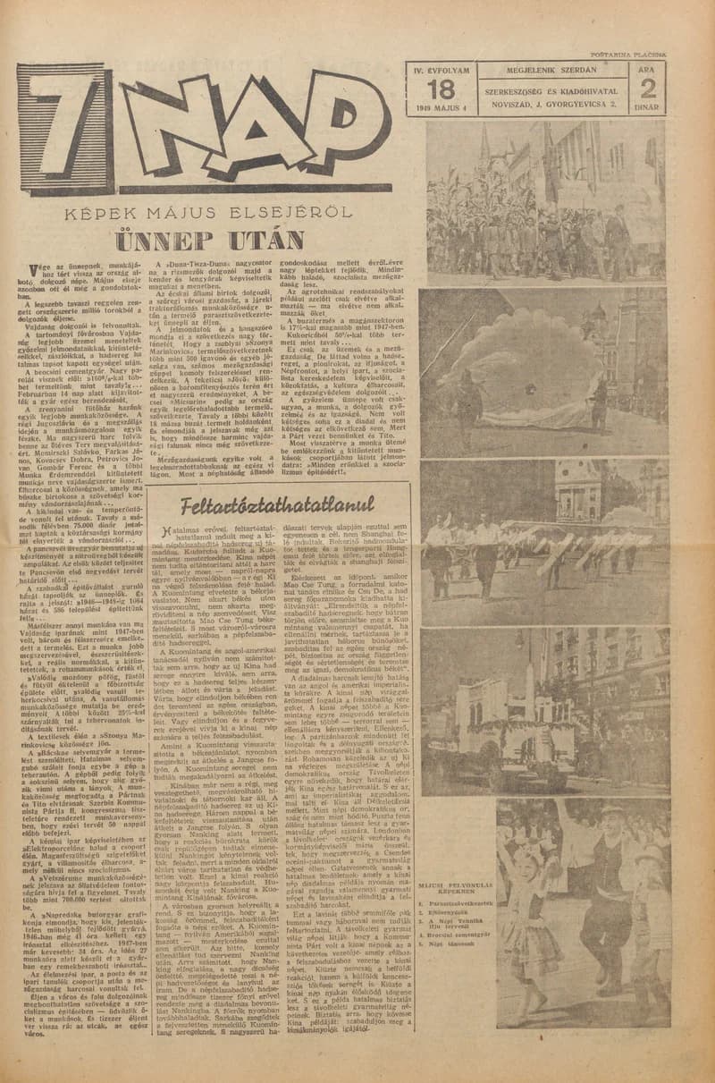 7 Nap, 4. évf. 1949. május 4. 18. sz. 1–4. oldal