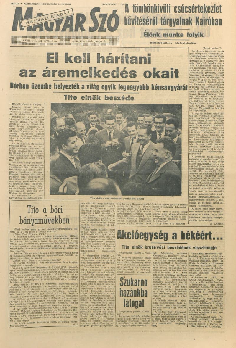 Magyar Szó, 18. évf. 1961. június 8. 132. sz. 1–14. oldal