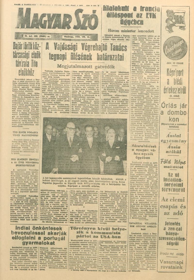 Magyar Szó, 11. évf. 1954. augusztus 15. 220. sz. 1–14. oldal