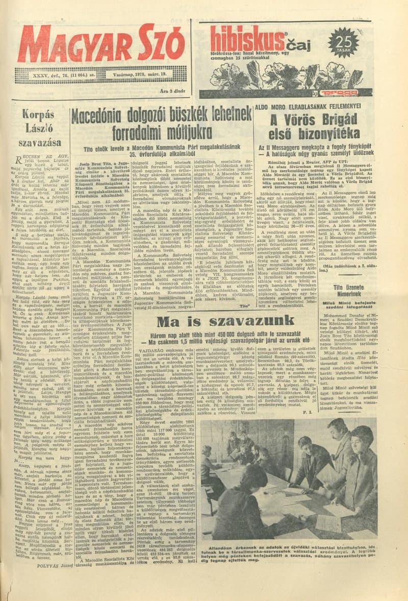 Magyar Szó, 35. évf. 1978. március 19. 76. sz. 1–40. oldal
