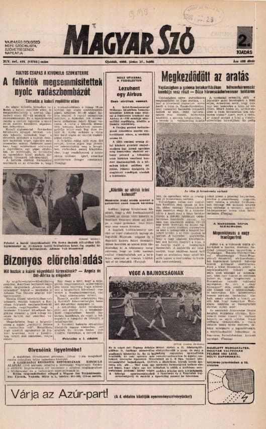 Magyar Szó, 45. évf. 1988. június 27. 175. sz. 1–20. oldal