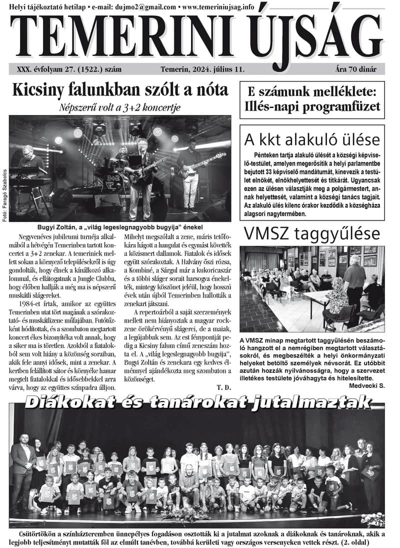 Temerini Újság, 30. évf. 2024. július 11. 27. sz.