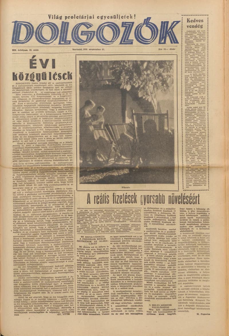 Dolgozók, 12. évf. 1958. szeptember 27. 38. sz.