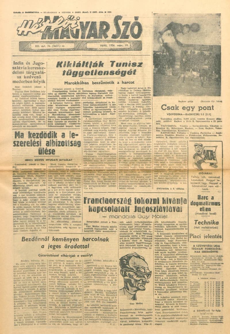 Magyar Szó, 13. évf. 1956. március 19. 76. sz. 1–10. oldal