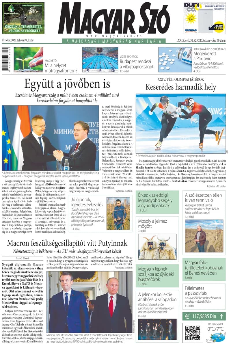 Magyar Szó, 79. évf. 2022. február 8. 31. sz. 1–20. oldal