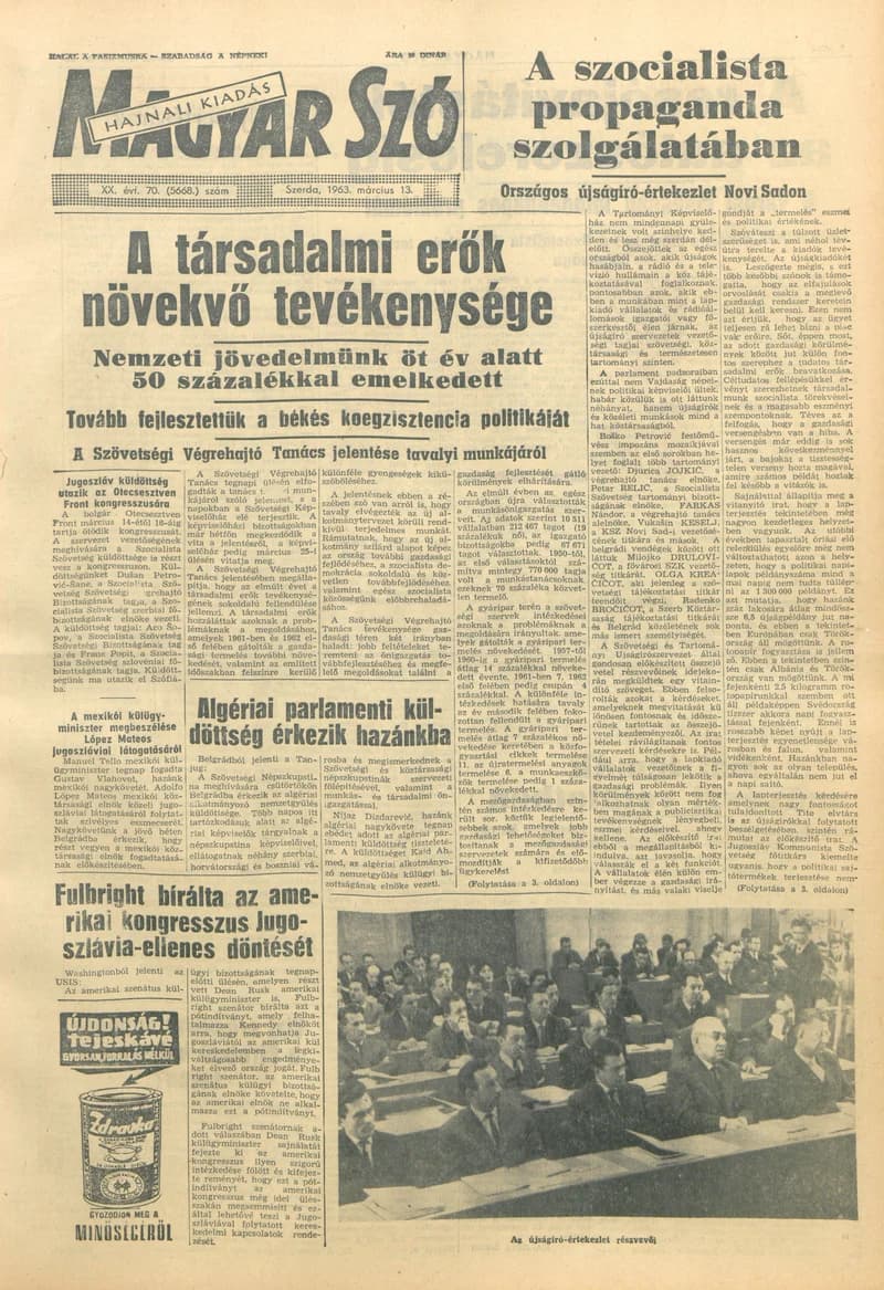 Magyar Szó, 20. évf. 1963. március 13. 70. sz. 1–14. oldal