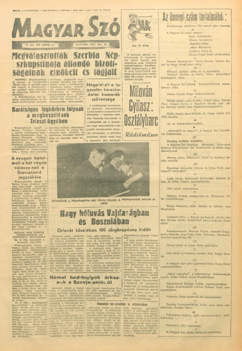 Magyar Szó, 10. évf. 1953. december 31. 359. sz. 1–8. oldal