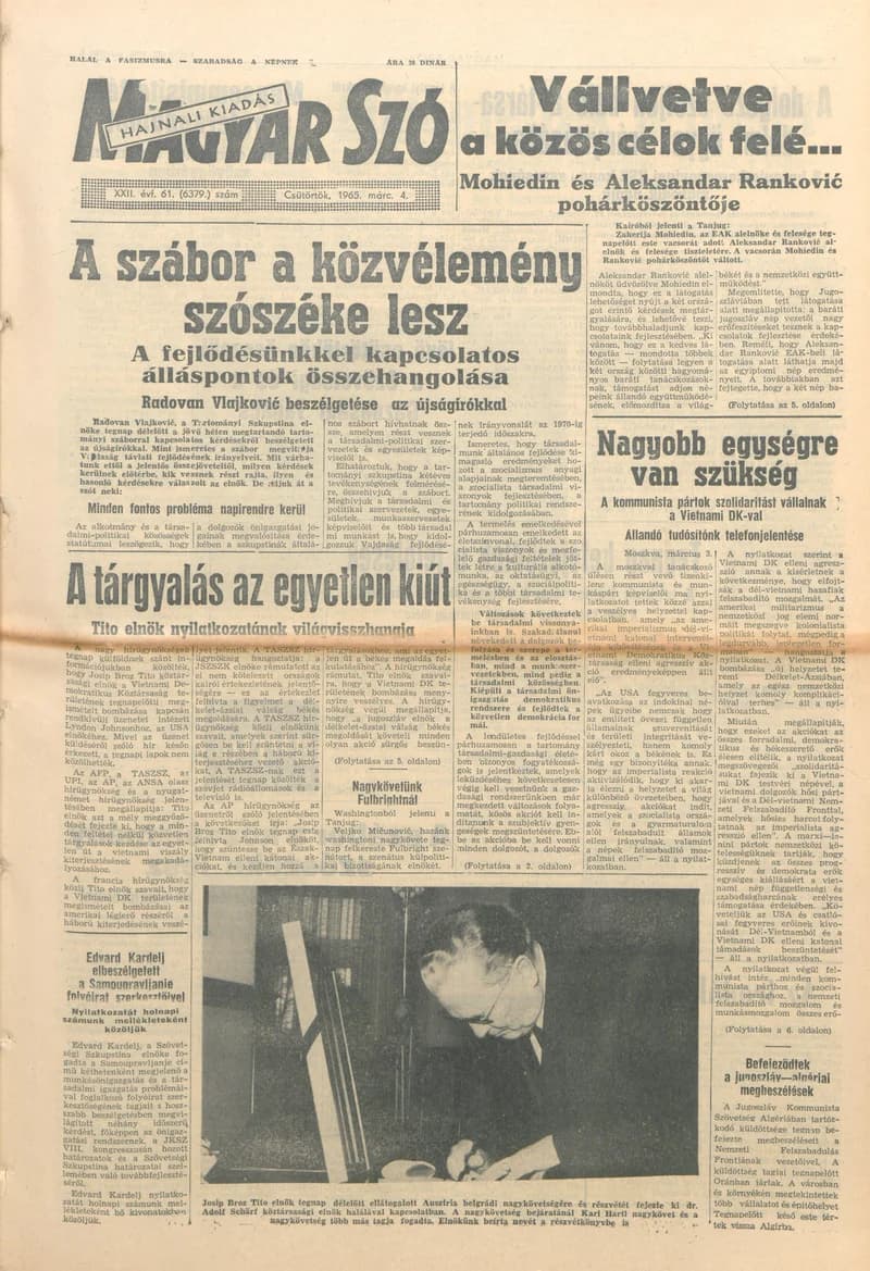 Magyar Szó, 22. évf. 1965. március 4. 61. sz. 1–12. oldal