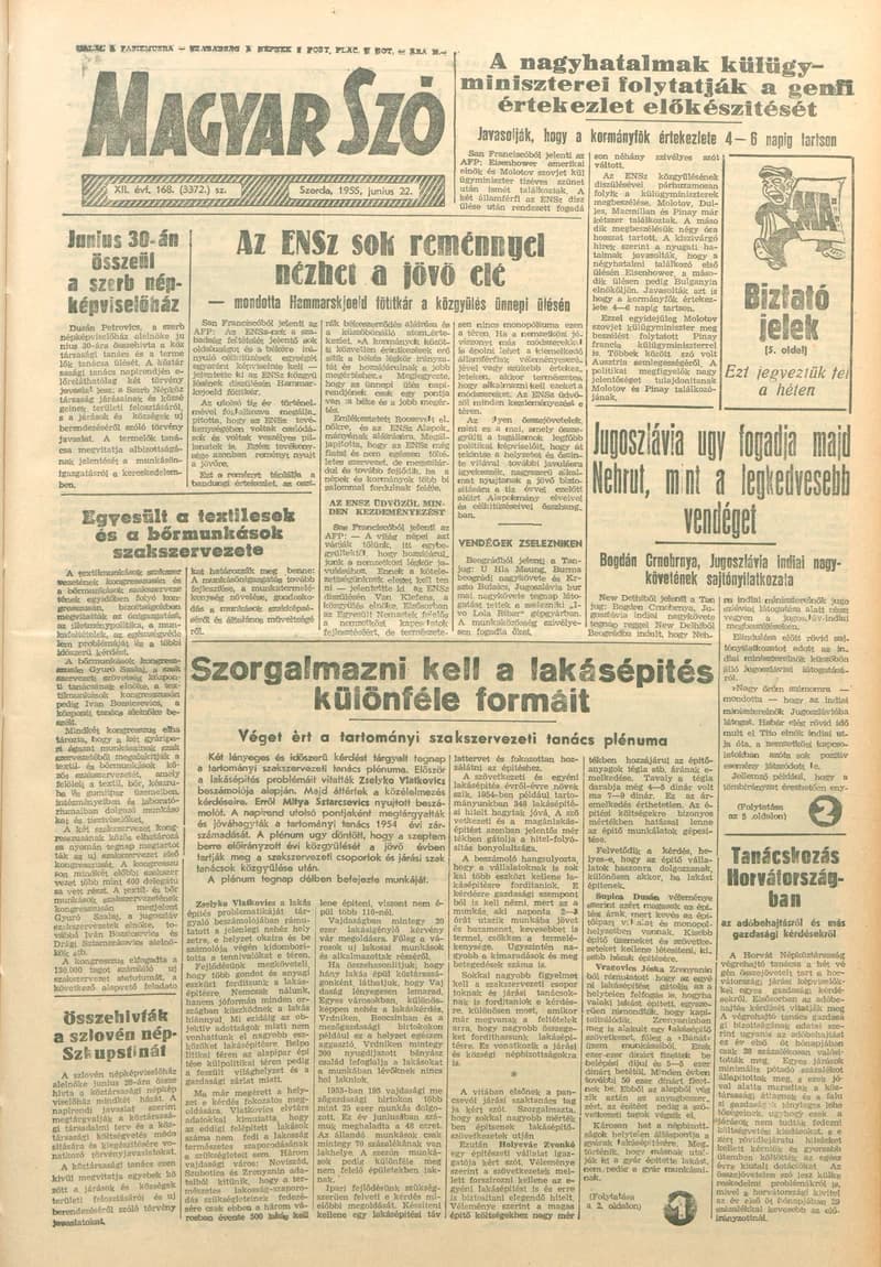 Magyar Szó, 12. évf. 1955. június 22. 168. sz. 1–8. oldal