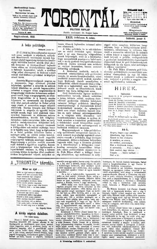 Torontál, 29. évf. 1900. január 11. 8. sz.