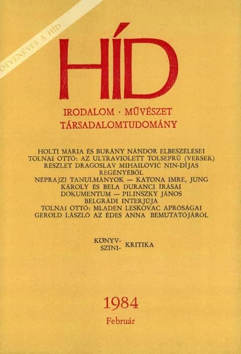 Híd, 48. évf. 1984. február. 2. sz. 117–248. oldal