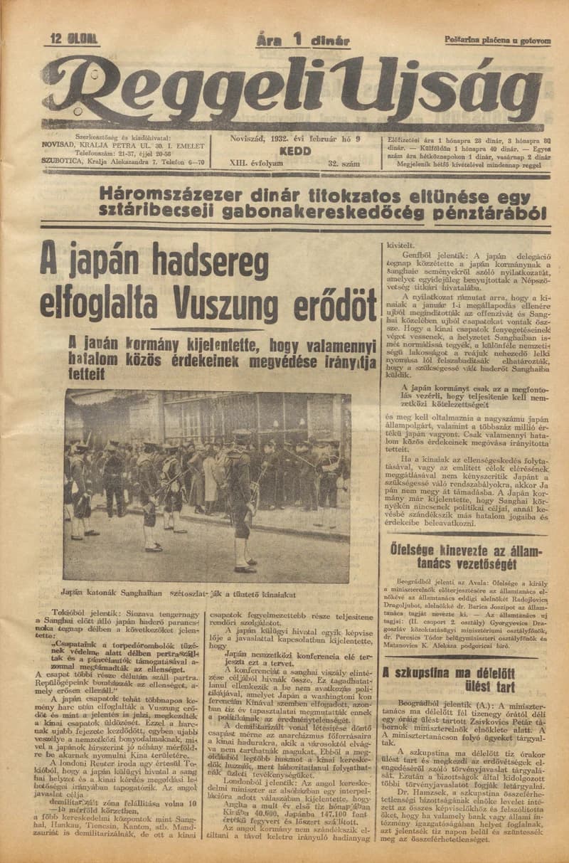 Reggeli Újság, 13. évf. 1932. február 9. 32. sz.
