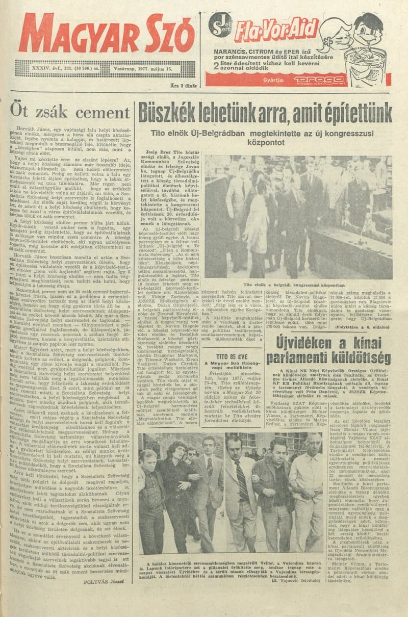 Magyar Szó, 34. évf. 1977. május 15. 131. sz.