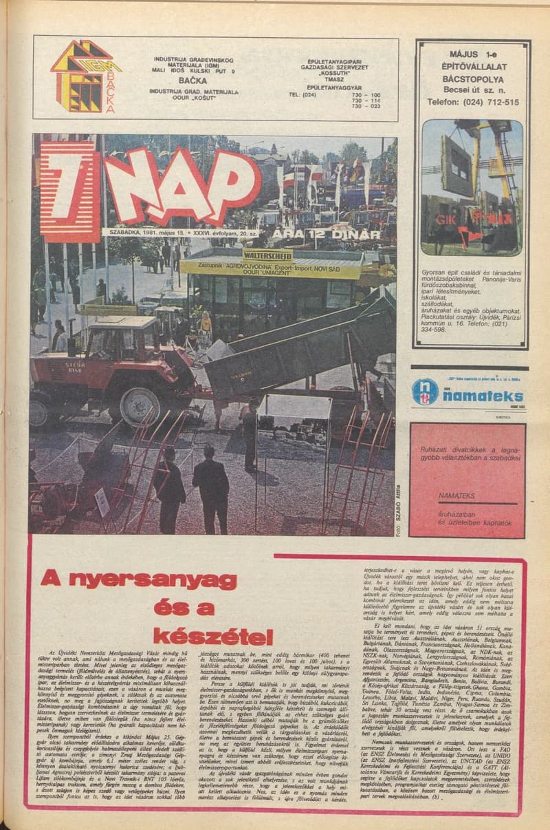 7 Nap, 36. évf. 1981. május 15. 20. sz. 1–20. oldal