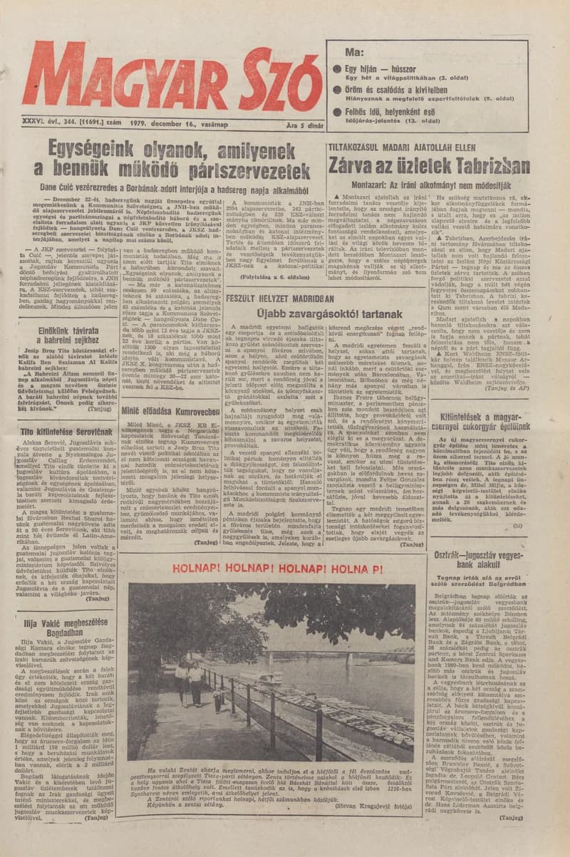 Magyar Szó, 36. évf. 1979. december 16. 344. sz. 1–32. oldal