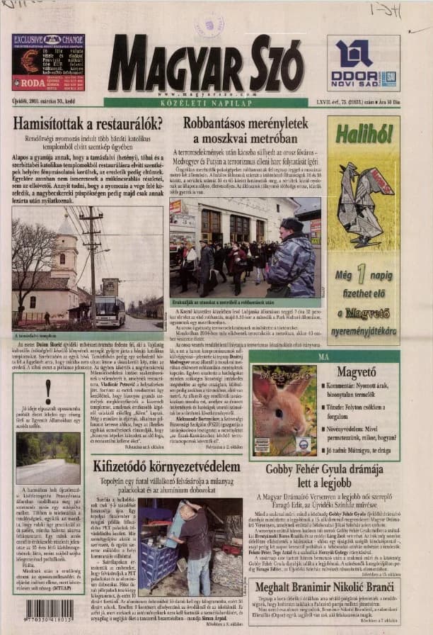 Magyar Szó, 67. évf. 2010. március 30. 73. sz. 1–20. oldal