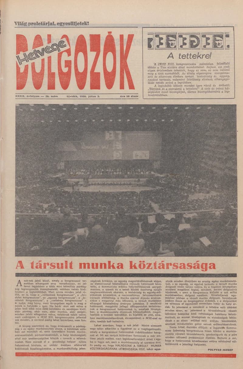 Dolgozók, 40. évf. 1986. július 3. 26. sz.