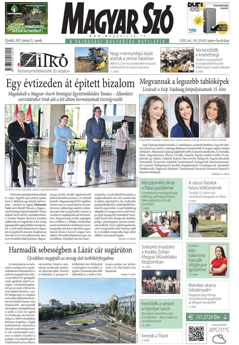 Magyar Szó, 80. évf. 2023. június 21. 139. sz.