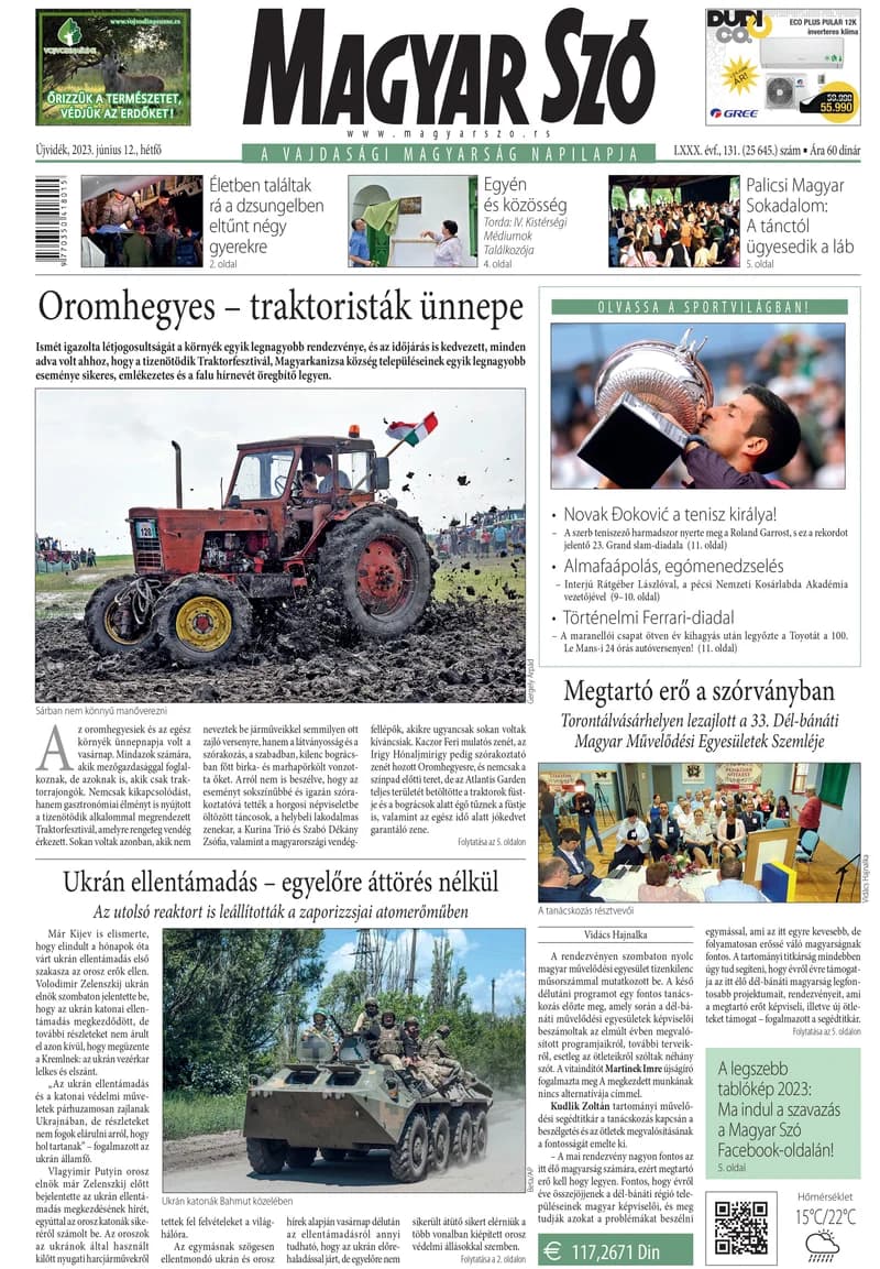 Magyar Szó, 80. évf. 2023. június 12. 131. sz. 1–16. oldal