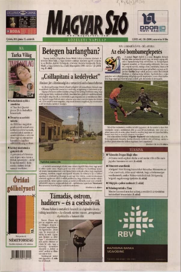 Magyar Szó, 67. évf. 2010. június 17. 138. sz. 1–20. oldal
