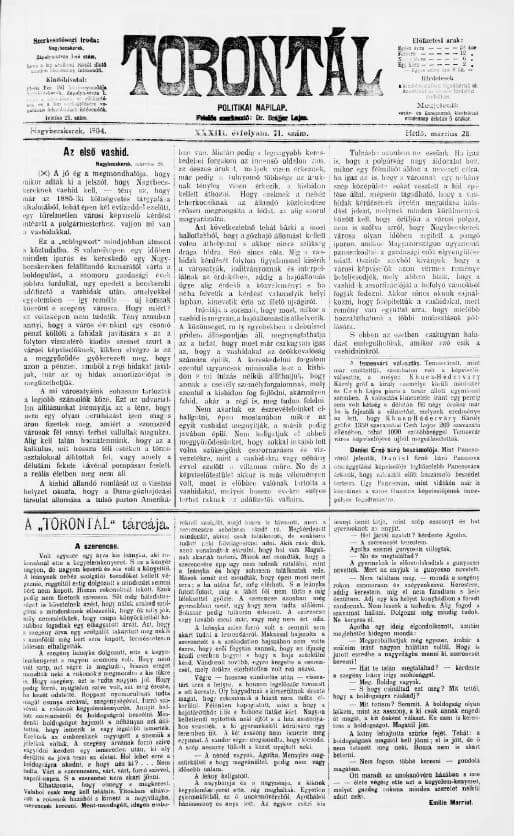 Torontál, 33. évf. 1904. március 28. 71. sz.
