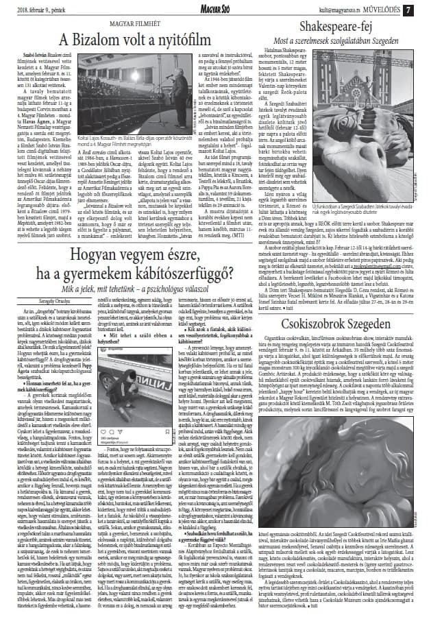 Magyar Szó, 75. évf. 2018. február 9. 32. sz.