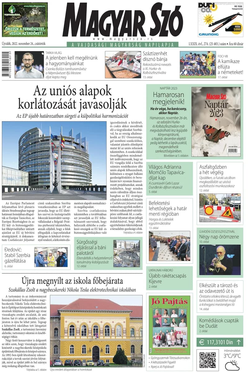 Magyar Szó, 79. évf. 2022. november 24. 274. sz. 1–20. oldal