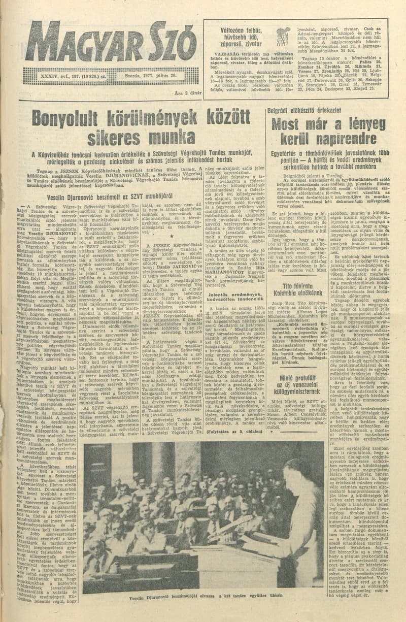 Magyar Szó, 34. évf. 1977. július 20. 197. sz.