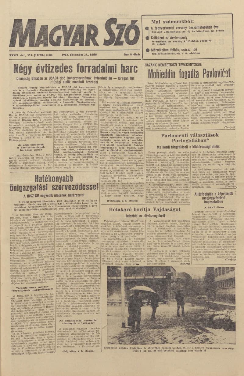 Magyar Szó, 39. évf. 1982. december 27. 355. sz. 1–8. oldal