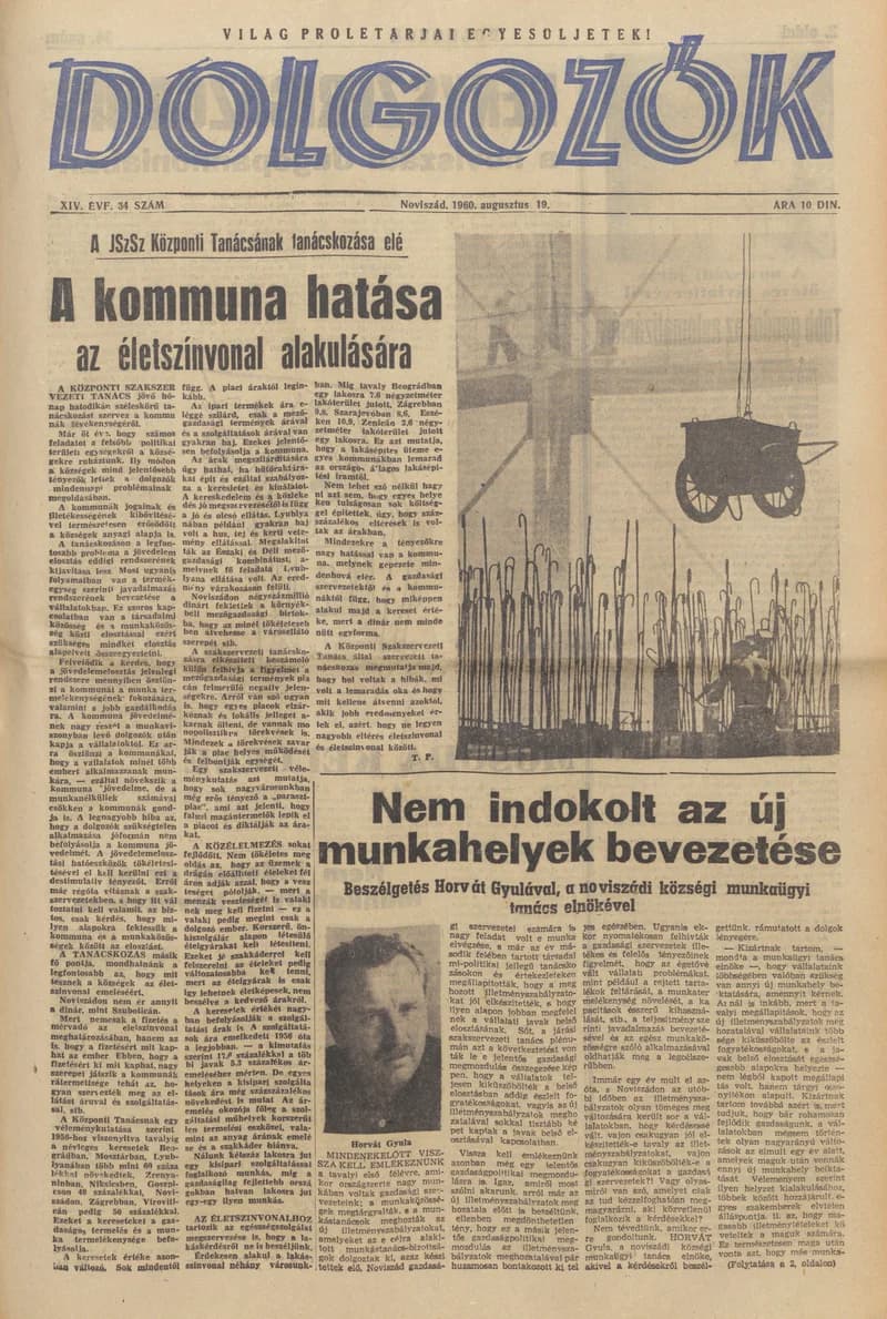 Dolgozók, 14. évf. 1960. augusztus 19. 34. sz.