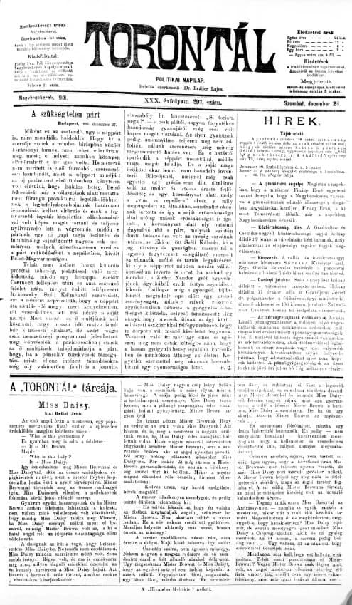 Torontál, 30. évf. 1901. december 28. 297. sz.