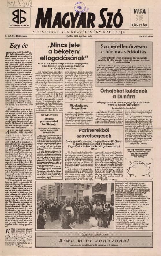 Magyar Szó, 50. évf. 1993. április 6. 93. sz. 1–16. oldal