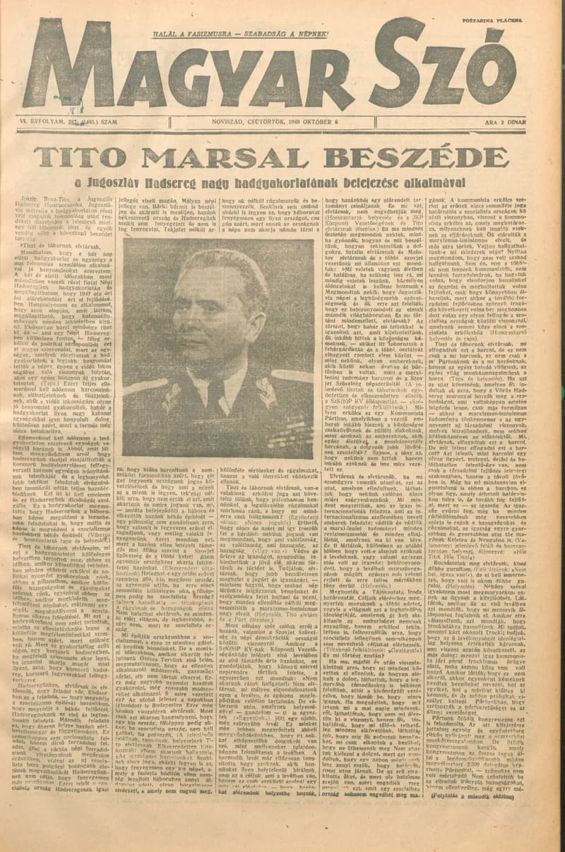 Magyar Szó, 6. évf. 1949. október 6. 237. sz. 1–4. oldal