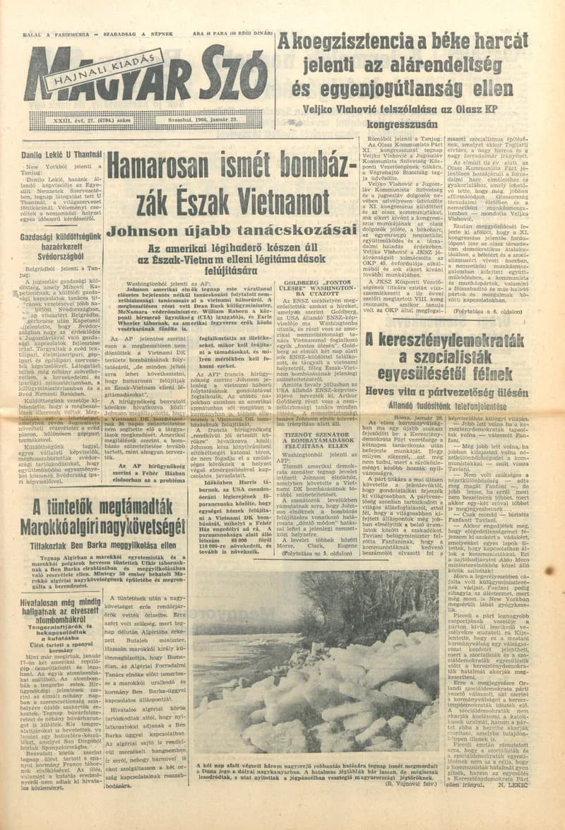Magyar Szó, 23. évf. 1966. január 29. 27. sz.