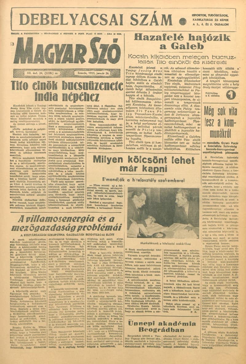 Magyar Szó, 12. évf. 1955. január 26. 24. sz. 1–10. oldal