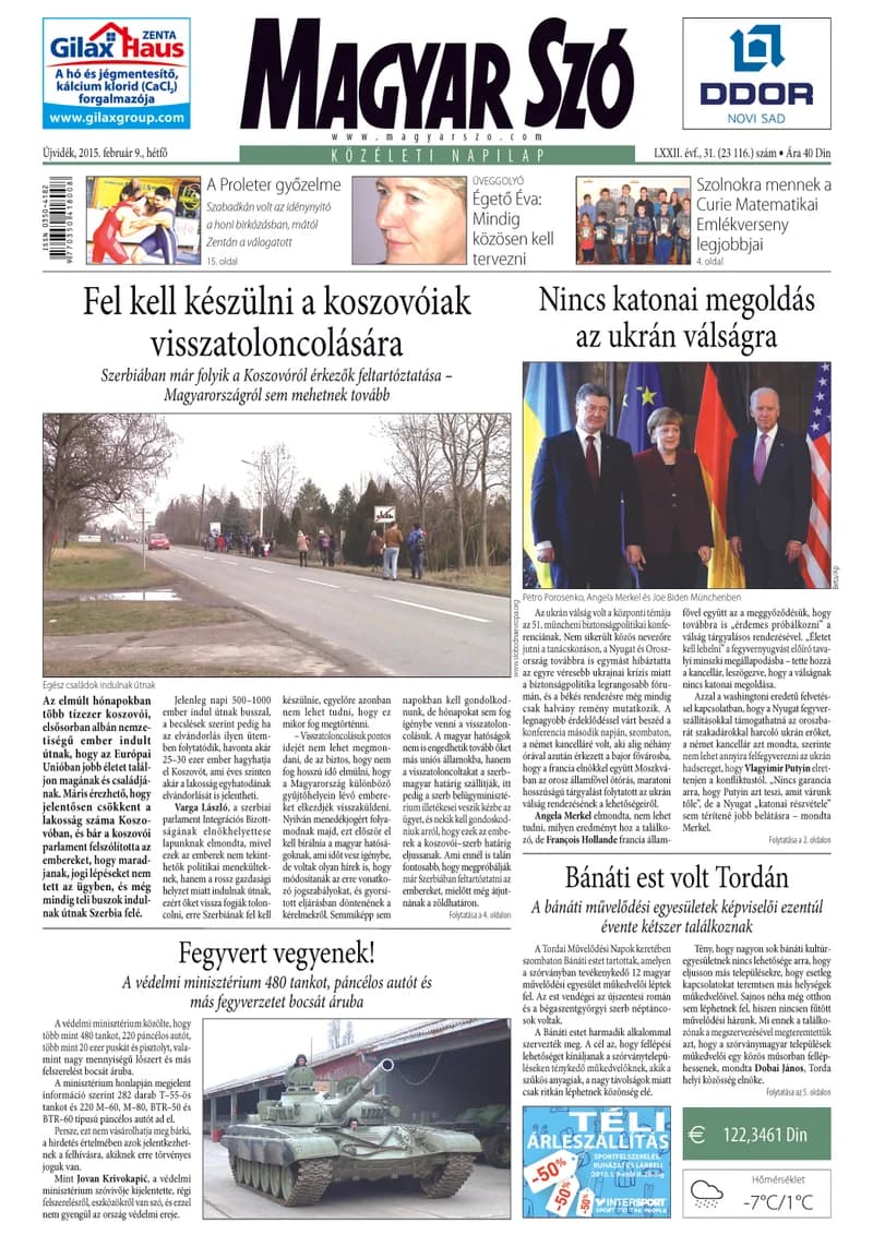 Magyar Szó, 72. évf. 2015. február 9. 31. sz. 1–20. oldal