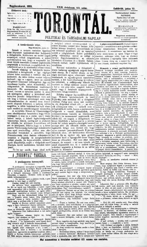 Torontál, 22. évf. 1893. június 22. 141. sz.