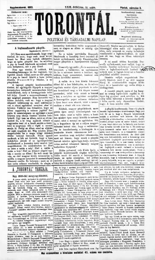 Torontál, 22. évf. 1893. március 3. 51. sz.