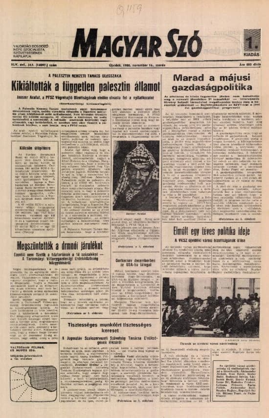 Magyar Szó, 45. évf. 1988. november 16. 317. sz.